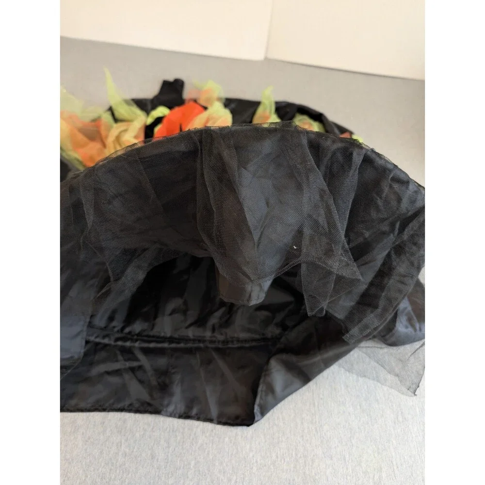 Disguise Girls Halloween Witch Costume Dress Long Sleeve Black Orange Green 4-6X